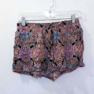 BeBop Lounge Boho Floral Paisley Print Pull On Shorts Women's Medium